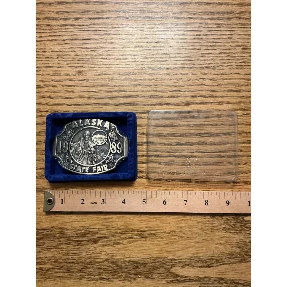 Vintage 1989 Alaska State Fair Belt Buckle Award Design Medals Limited Ed 157